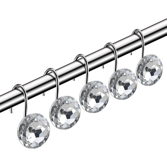 Ganchos para cortinas HBlife, 24 unidades, cristal inoxidable, 3 cm
