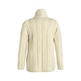 thumbnail image 3 of Aran Woolen Mills Women's Merino Wool Grandad Cardigan Sweater - Cable Knit, 3 of 5