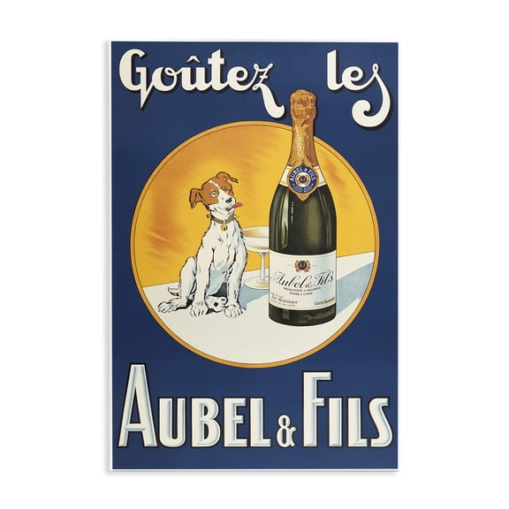 Stupell Industries Dog & Wine Advertisement Food & Beverage Painting Unframed Art Print Wall Art, 10 x 15