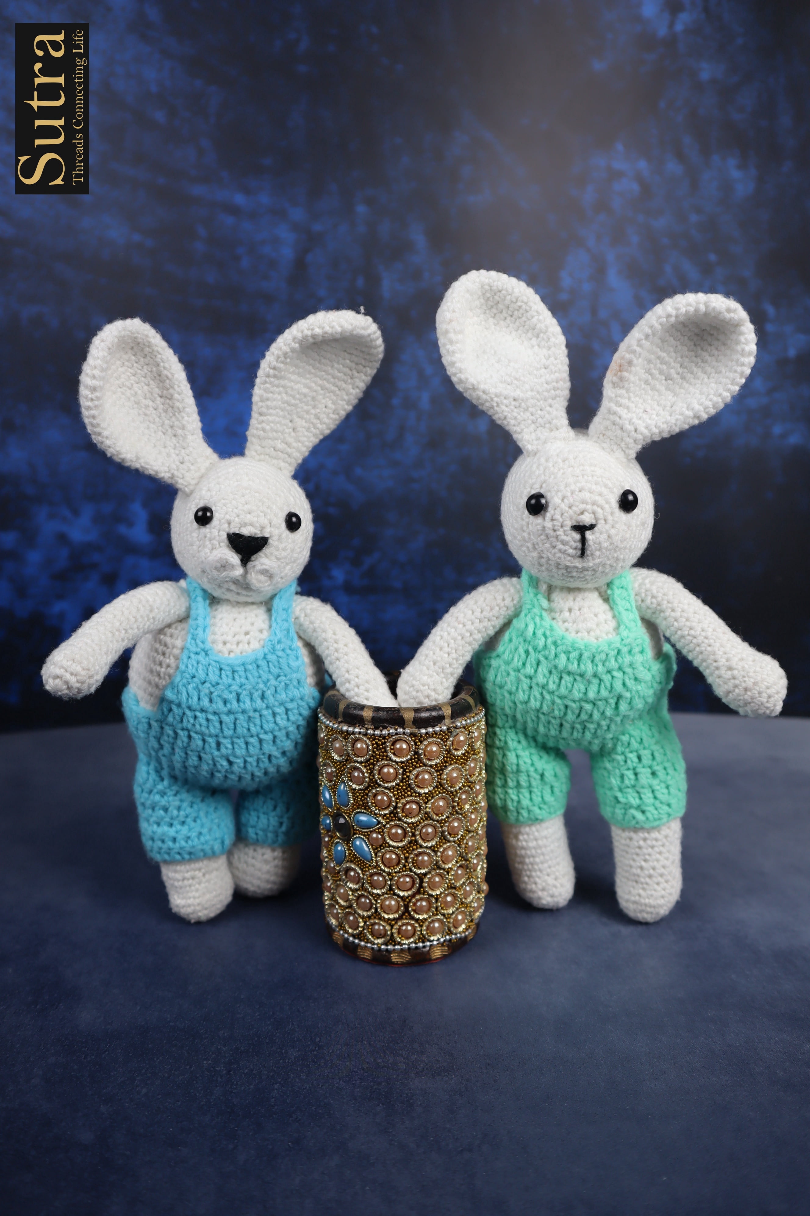 Cute Handmade Bunny Rabbit Set , Bets Gift for New Born and Kids, Amigurumi Bunny Rabbit Stuffed Toys