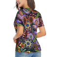 thumbnail image 3 of Wukai Vintage Floral Classic V-Neck T-Shirt for Women: Comfortable, Stylish, and Versatile Wardrobe Essential-Small, 3 of 7