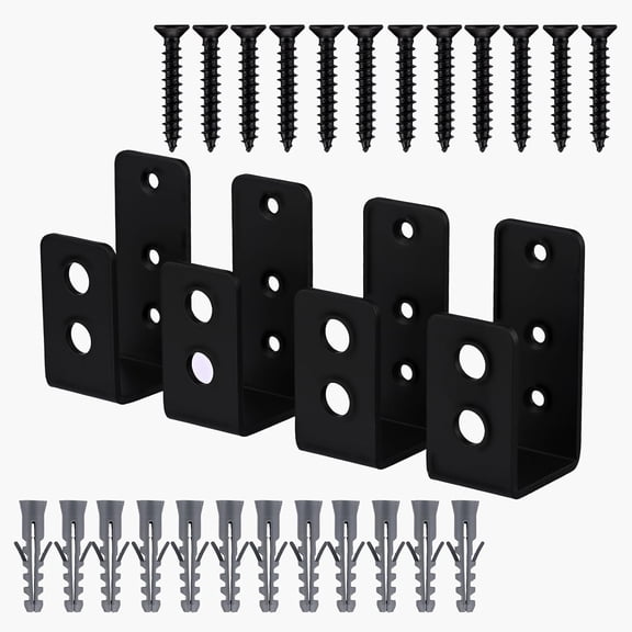 2x4 Door Barricade Brackets, 2 PcsDoor Hardware Brackets Fits 2x4 Bars, Door Security Barricade Bracketsset, for Home Barn Shed Garage Gate Bar Security Holder Doors Reinforcement,with Screws