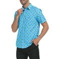 thumbnail image 4 of LRD Men's Novelty Casual Button Down Shirt Short Sleeve Hawaiian Dress Shirts Gangsta Ducks - XL, 4 of 6