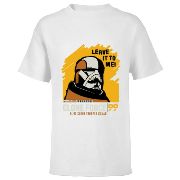 Star Wars The Bad Batch Wrecker Quote “Leave it to Me!” - Short Sleeve T-Shirt for Kids - Customized-White