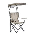 thumbnail image 1 of Silla cuádruple plegable QuikChair Taupe con toldo, estructura de acero, 1 of 2