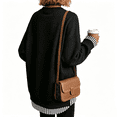 thumbnail image 4 of Womens Fashion Casual Loose Pullover Sweatshirt, Long Sleeve Crewneck Tunic Top with Striped Layered Hem, Two Piece Look, 4 of 4