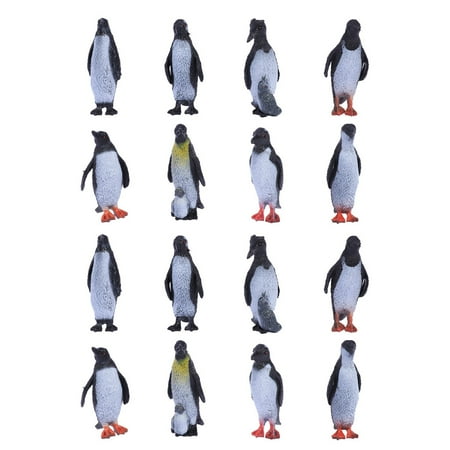

HOMEMAXS 16pcs Fun Kid Ocean Park Penguin Animal Model Simulation Penguin Toy for Home Decoration
