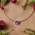 thumbnail image 2 of JeenMata Hermoso Collar con Colgante Solitario con Piedra Natal de Febrero de Corte Redondo de 1 Quilate, Amatista, Chapado en Oro Amarillo de 18 Quilates, Mujer, Adulto, 2 of 6