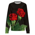 thumbnail image 4 of VNKIDY Women's Sweatshirt Autumn Spring Oversized Rose Prints Pullover Long Sleeve Crewneck Loose Fit Sweatshirts For Cold Weather Comfortable Tops, 4 of 5