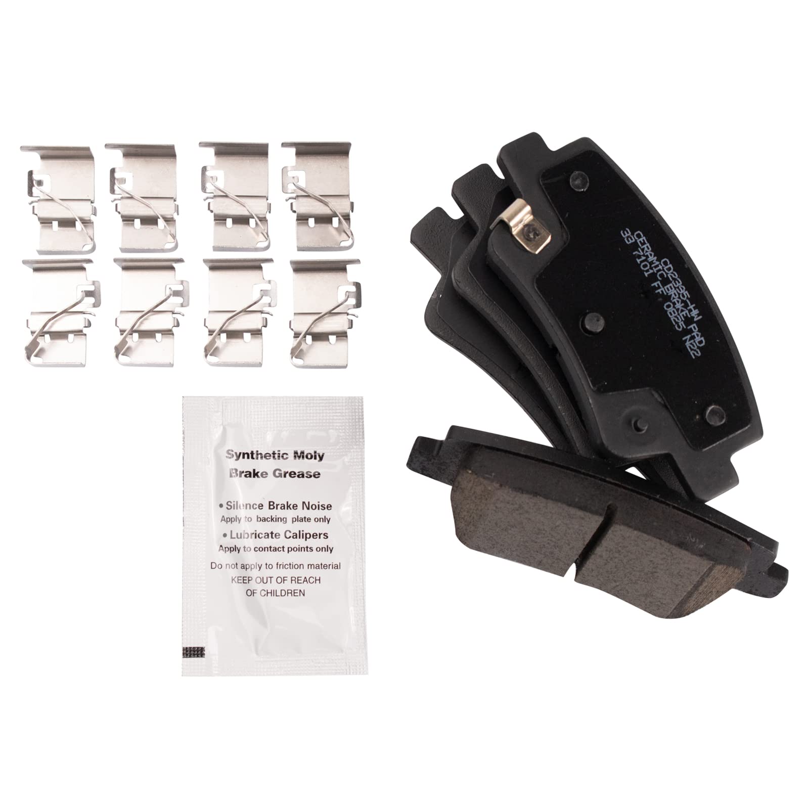 Low Dust Brake Pads 8-Piece Ceramic Brake Pad Set For Hyundai Elantra ...