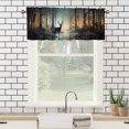 thumbnail image 3 of Deer Curtain Valances Wild Animal Foggy Forest Cabin Hunting Safari Privacy Window Valances for Living Room Kitchen 54 by 18 in, 1 Panel, 3 of 6