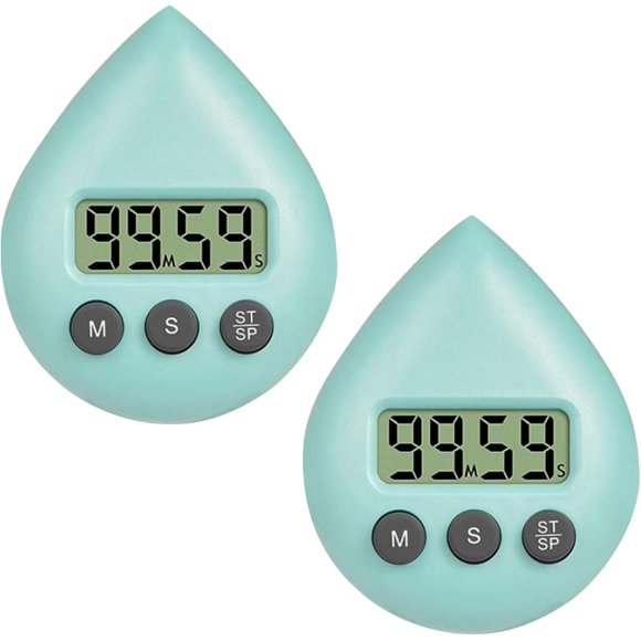 shiyou-2Pcs Green Shower Timer for Adults, Digital Shower Clock with Timer, Waterproof Timer with Alarm and Suction Cup, Energy Saver Home Kitchen Timer Bathroom Clock Timers, Kitchen Utensils and Ga