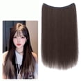 thumbnail image 2 of Clearance! Hair Extensions Real Human Hair Remy Wire In Hair Extensions Secret Fish Line Hair Piece with 2 Clips Long Straight 20 Inch wig,BK2, 2 of 9