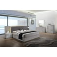 thumbnail image 7 of 3 Piece Modern Bedroom Furniture Set, Eastern King LED Bed, Nightstand and Chest, Lacquer Finish, Silver/Gray, 7 of 7
