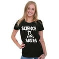 thumbnail image 3 of Science Saves Nerdy Scientist Geek Womens Fitted Plus Size Graphic Tee Brisco Brands 2X, 3 of 5