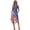 American Flag Theme, variant on Side Pockets Ladies Irregular Hem Casual Dress, Brazil Flag Sleeveless Midi Dress Polyester with Pocket Summer Round Neck Asymmetric