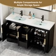 thumbnail image 4 of Eclife 60-inch Double Sink Bathroom Vanity with Integrated Tops, Soft-Close Hinges, Fluted Door Design, Mid-Century Modern, 4 of 10