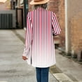 thumbnail image 4 of ShiShine Women’s 2025 Fall Fashion Stripe Cardigan Lightweight Soft Cardigan Long Sleeve Open Front Coat, 4 of 7