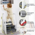 thumbnail image 3 of Toddler Step Stool for Bathroom Sink Adjustable Kids 3 Step Stool with Handles and Safety Non-Slip Pads Toddler Kitchen Stool Hel, 3 of 6
