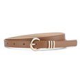 thumbnail image 5 of Women Belt Faux Leather Adjustable Holes Solid Color Thin Belt with Alloy Round Pin Buckle Casual Jeans Belt Costume Accessories, 5 of 8