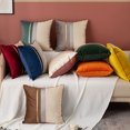 thumbnail image 5 of Housse de Coussin Patchwork Bleu Marine avec Rayures Dorées, Taie d'Oreiller de Luxe Moderne, 5 of 5