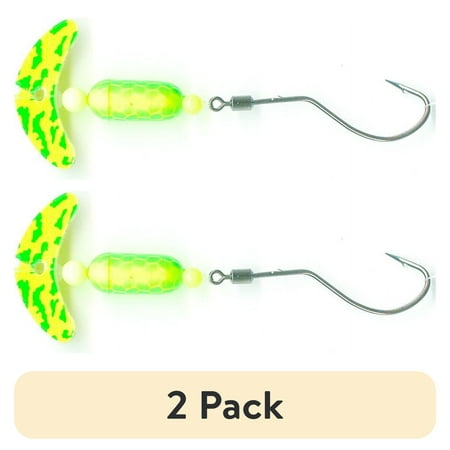 (2 pack) Mack s Lure Smile Blade Spindrift Walleye Chartruese Green Tiger Yellow 1