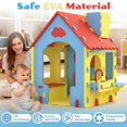 thumbnail image 6 of Playhouse for Kids Toddlers, Indoor & Outdoor PlayHouse, EVA Play Houses with Pretend Kitchen/Food/Cookware Set/Chair, Girls Boys Pretend Play Toy Gift, Screwless Easy Assembly, 6 of 7
