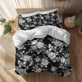 thumbnail image 2 of Vintage Pastoral Queen Size Comforter Set, Black Flower Country Art Decoration Bedding for All Seasons, 4 Pcs Bed Set, 1Quiltcover (90"x92") ,1Sheet(94"x116"), 2Pillowcases (30"x20"), 2 of 12