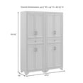 thumbnail image 5 of HomeStock French Fabulous 2-Piece Pantry Set, Distressed Gray, 15 x 47.5 x 67.75 inches, Brass Finish Metal Hardware, Modular Space-Saving Kitchen Pantry Storage Cabinet Set, 5 of 10