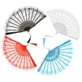 thumbnail image 3 of 4Pcs Danse Pliant Fans Élégants Ventilateurs de Dentelle à Main Fans de Spectacle de Scène, 3 of 7
