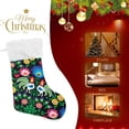 thumbnail image 4 of Coolnut 1PCS Christmas Stocking Cock Flowers Xmas Stockings Decoration for Family Holiday Party Ornaments Decor Fireplace, 17.7 x 12 Inch, 4 of 7