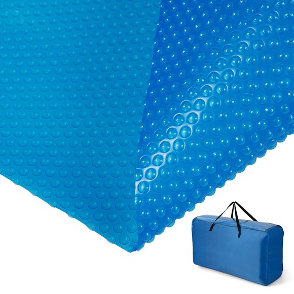 Costway Couverture Solaire Rectangulaire pour Piscine 20 X 40 Pi 12 Mil, Couverture de Rétention de Chaleur avec Sac de Transport