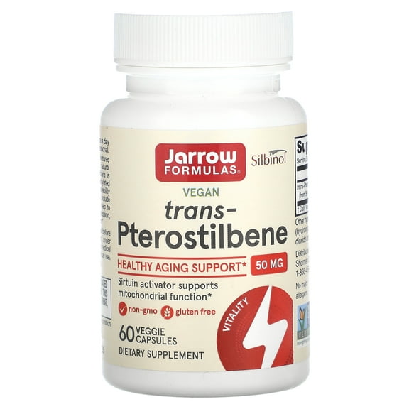 Jarrow Formulas Trans-Pterostilbene, 50 mg, 60 Veggie Capsules