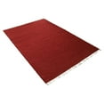 thumbnail image 6 of Rugsotic Carpets Eco-Friendly Woven Hand Woven Kilim Flat Weave Burgundy Solid Area Rug, 5'x8' Rectangle, Antimicrobial, 6 of 8