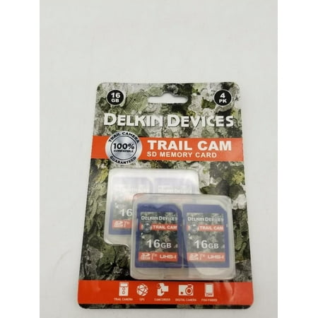 Image of Delkin devices 4 pack of 16 GB trail camera SD memory cards