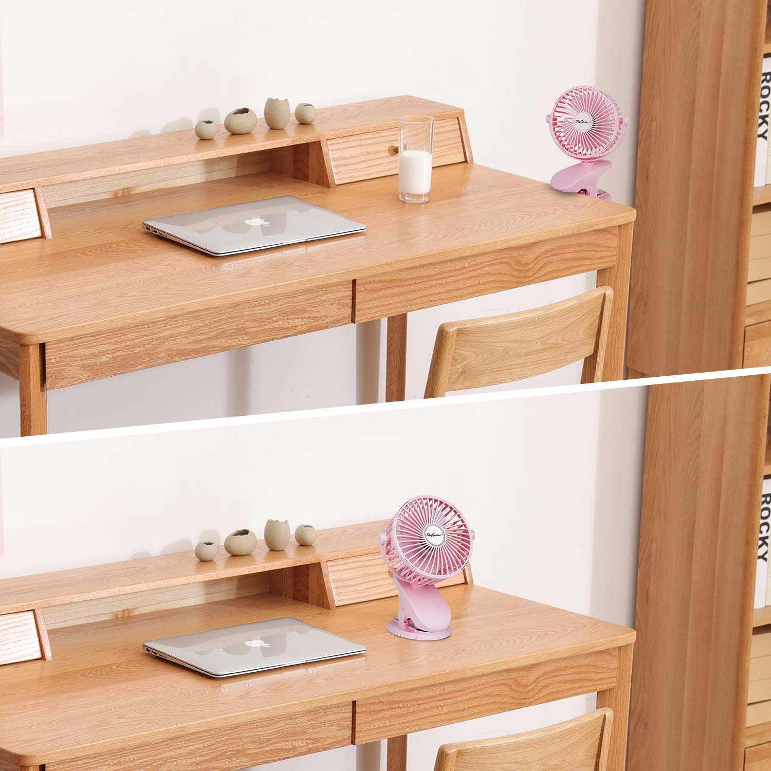 Skygenius 3-Speed Battery Operated Clip-on Tabletop Fan