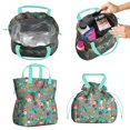 thumbnail image 2 of BoxerDog and Floral Drawstring Lunch Bag Women - Drawstring Lunch Bag Insulated for Work Office - Stain-Resistant Large Lunchbags for Women with Multi-Pockets, 2 of 6