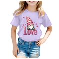thumbnail image 4 of Gunia Valentines Shirts For Kids Boys Girls Short Sleeve Love Heart Graphic Crew Neck Casual Breathable Soft Valentine'S Day T-Shirt Kids Tee Tops 3-13 Years Purple, 4 of 4