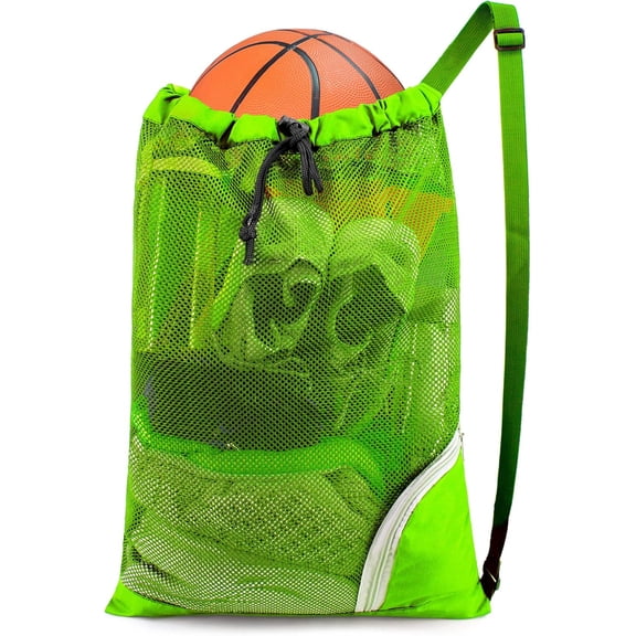 DFORD Mesh Drawstring Bag Swim Backpack for Beach Pool Sports Gym Draw String Cinch Bags for Swimming Soccer Basketball Gear Black