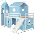 thumbnail image 4 of [Luckynote]Twin Size Loft Bed with Slide Pink Tent and Tower - Blue, 4 of 10