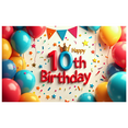 thumbnail image 2 of LUUFILx Happy Birthday 10th Party Decoration Backdrop Banner Colorful Balloon Background Photography Props Supplies Decorations Celebrations Event, 2 of 8