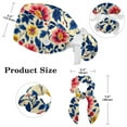 thumbnail image 2 of RATGDN Aesthetic Flowers Tie Scrub Cap for Women Men, Nursing Hats with Buttons and Sweatband, Adjustable Elastic Working Caps Surgical Cap with Hair Bow - One Size Fits All, 2 of 6