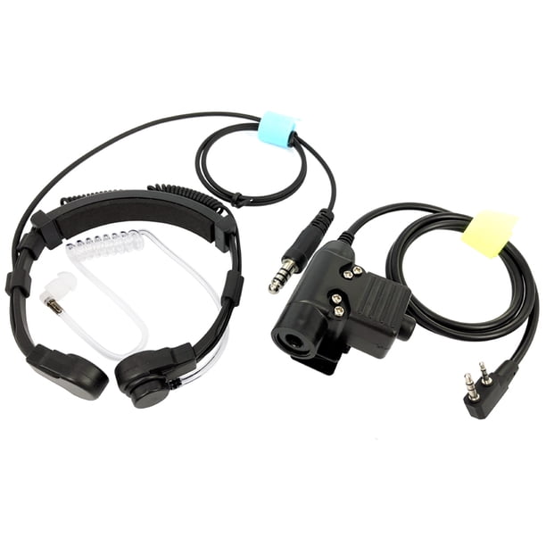 Auricular De Micrófono De Cuello Y Garganta Micrófono de garganta auricular telescópico ajustable para BAOFENG Kenwood KPG HYT TYT Hugtrwg Para estrenar