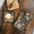 thumbnail image 5 of Pioneer Flower Kitchen Oven Mitt and Pot Holder Sets 2 Pcs for Baking, Cooking and Grilling, Heat Resistant Up To 392 °F, 5 of 7