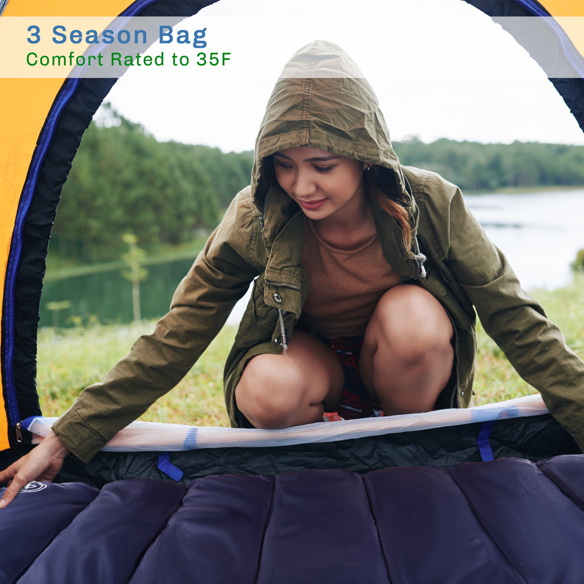 Wakeman 35F Semi-rectangular Sleeping Bag