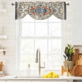 thumbnail image 4 of Tie Up Valances for Windows, Orange Blue Ethnic Rustic Adjustable Valance Curtains Window Treatment for Living Room, Boho Southwestern Heritage Rod Pocket Kitchen Curtains & Drapes 60x18 Inch, 4 of 9
