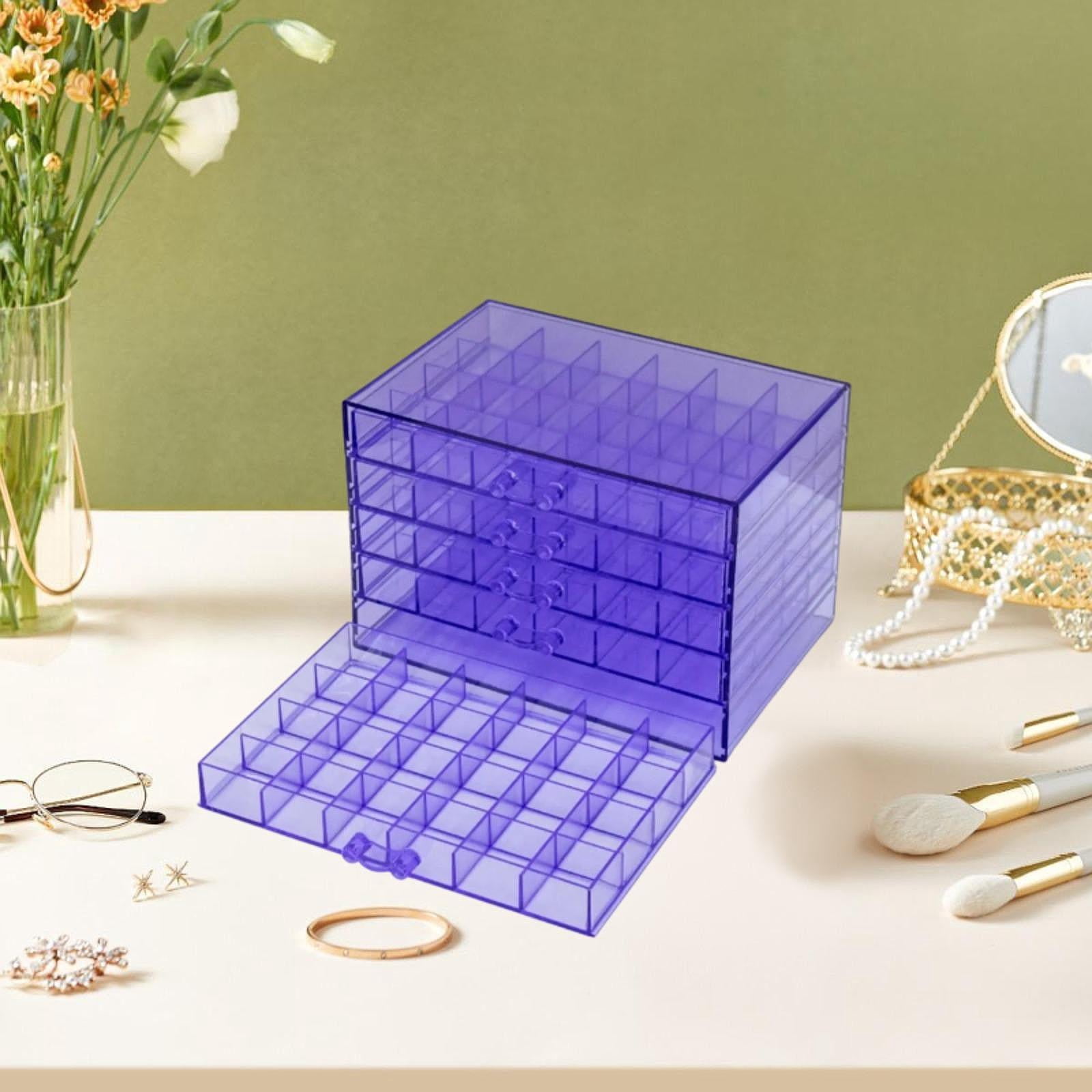 Milageto Nail Arts Storage Box 120 Jewelry Organizer for Earring Beads Glitters