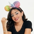 thumbnail image 2 of Disney Women's Minnie Rainbow Sequin Unicorn Headband and Minnie Mouse Headband Set, 2, 2 of 5