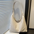thumbnail image 6 of Vegan Faux Leather Hobo Tote Bag Women Soft Faux Faux Leather Shoulder Purse Large Spacious Crossbody White,Size Free Size, 6 of 6