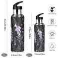 thumbnail image 2 of Yayeee 33oz Insulated Water Bottle Double Wall Stainless Steel with Flip Straw Lid, Light Purple Flowers, 2 of 7